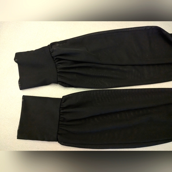 NEW Shinestar Black mesh bodysuit mock turtleneck size large - Picture 6 of 11